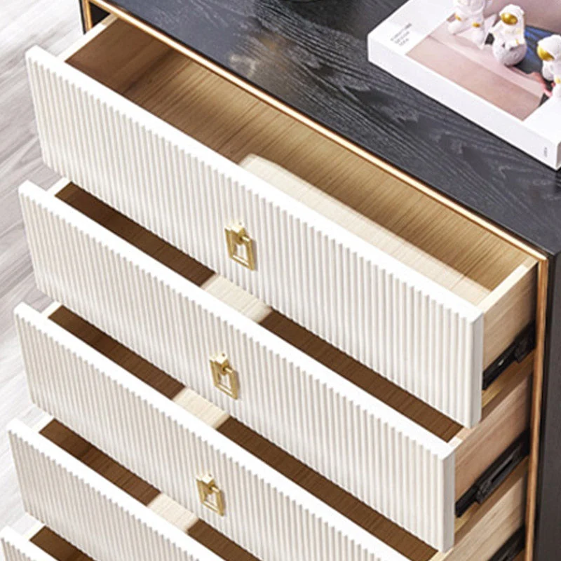 Mesa buffet de madera, tablero auxiliar de estilo moderno con gabinetes y cajones Naranja Clearhalo