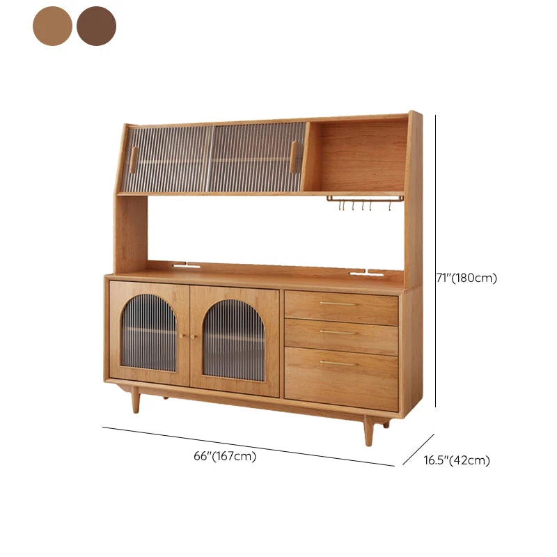 Mesa de buffet moderna con puertas correderas Soporte de buffet de madera maciza Madera Clearhalo