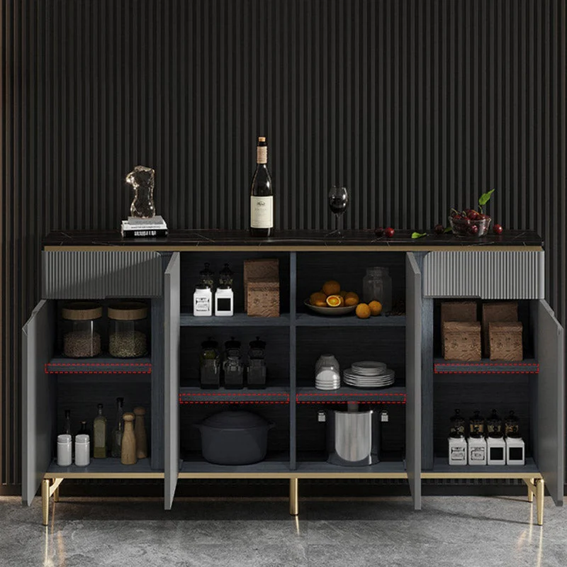 Mesa buffet de piedra estilo buffet Credenza con cajones y gabinetes Clearhalo