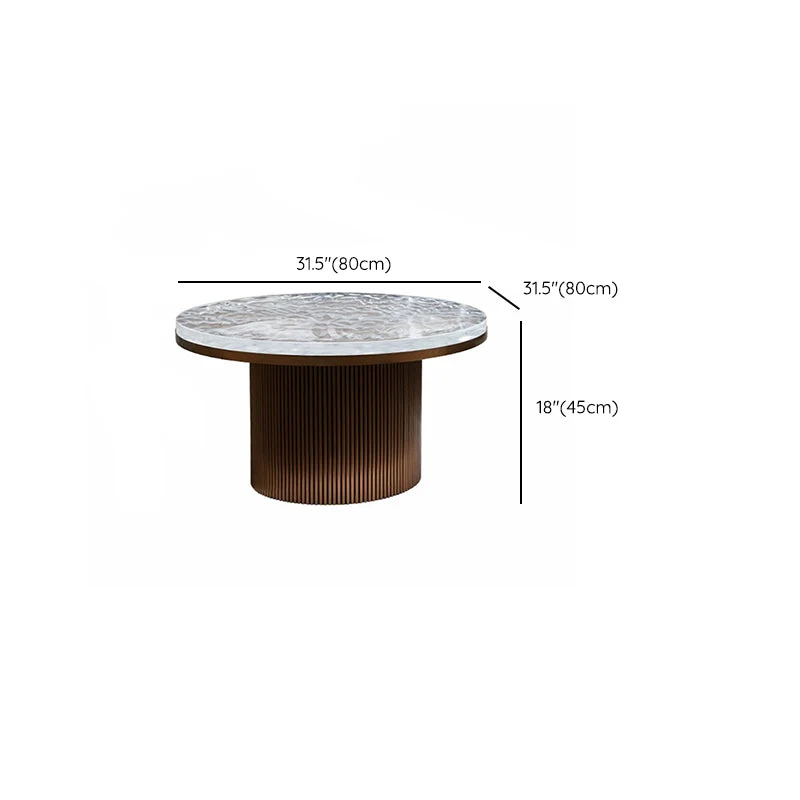 Mesa de cóctel de café con pedestal redondo individual de metal transparente Glam Clearhalo