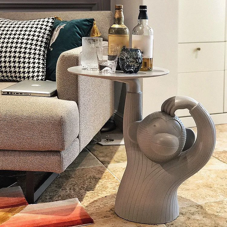 Mesa de cóctel de café con tapa de una sola bandeja redonda de metal con pedestal de 12" de ancho Gris Clearhalo