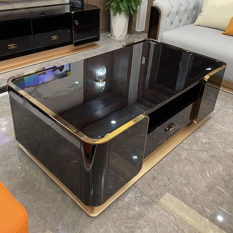 Mesa de cóctel individual de metal dorado Glam de 31" de ancho con almacenamiento Clearhalo