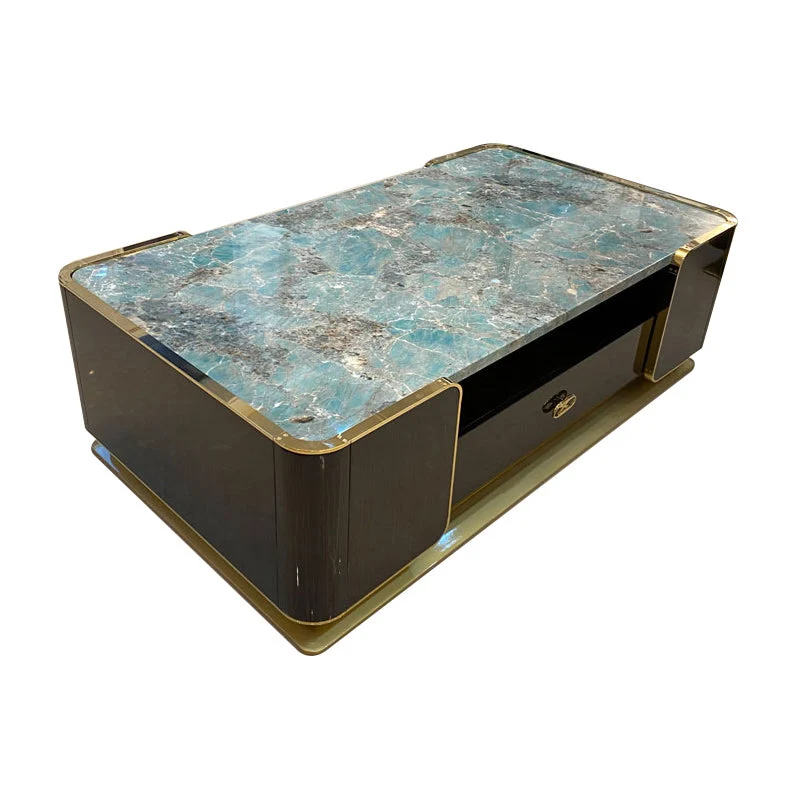 Mesa de cóctel individual de metal dorado Glam de 31" de ancho con almacenamiento Clearhalo