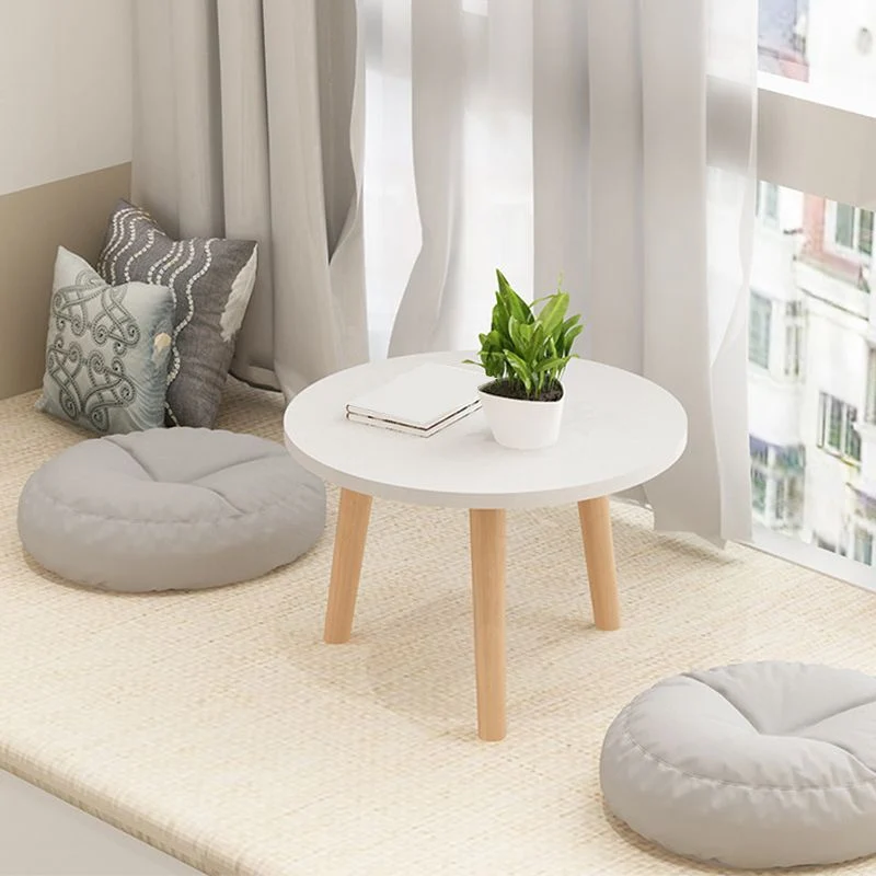 Mesa de centro contemporánea de 11" de alto, mesa de cóctel de café individual de madera Clearhalo