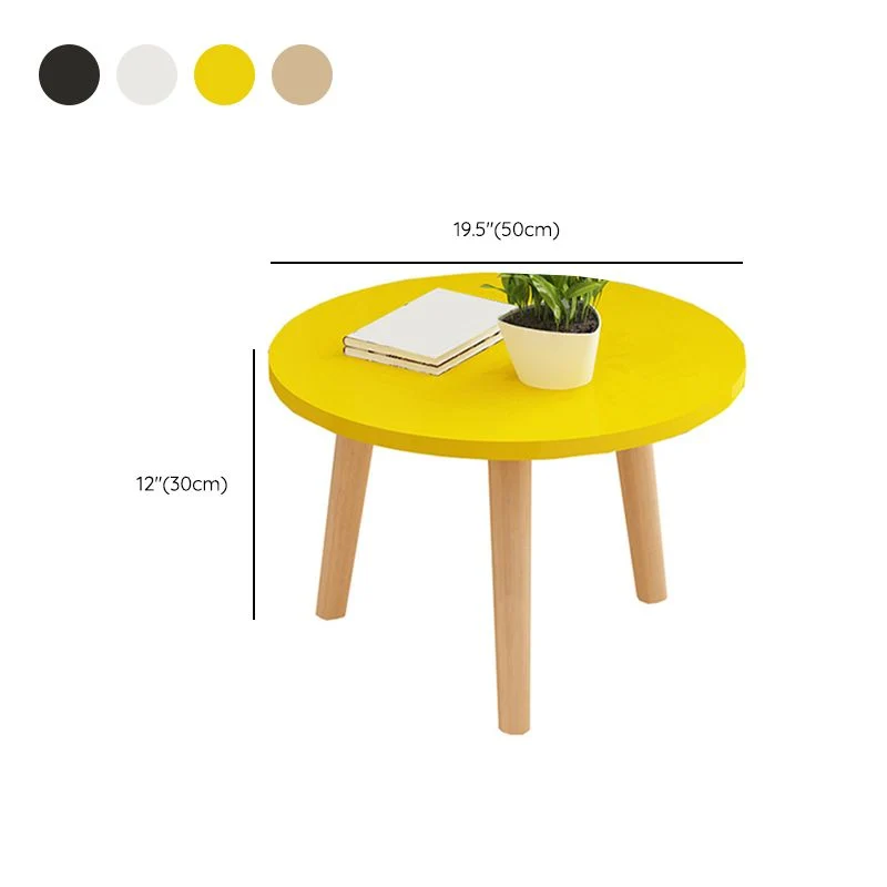 Mesa de centro contemporánea de 11" de alto, mesa de cóctel de café individual de madera Clearhalo