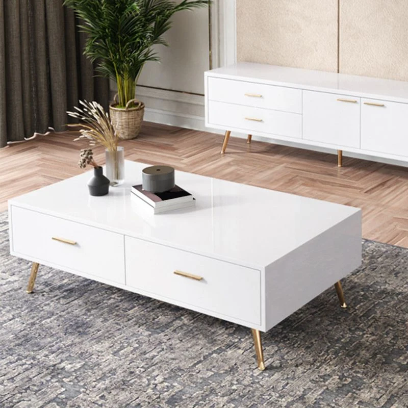 Mesa de centro de pizarra Glam, juego de mesa de centro sin angustiosos Marfil Clearhalo