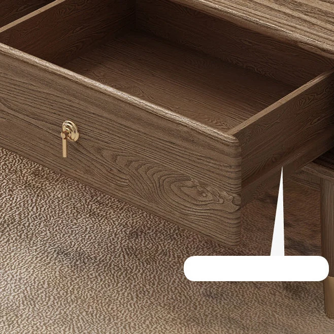 Mesa de centro rectangular de madera maciza con 4 patas Glam de 27" de ancho y almacenamiento Clearhalo