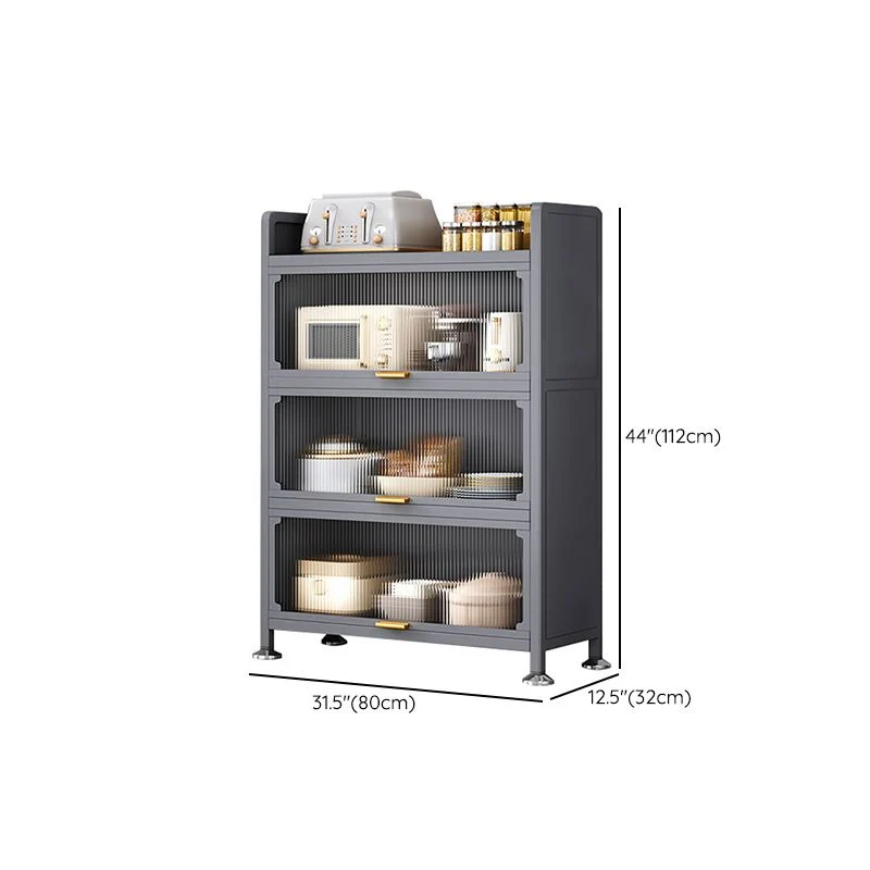 Mesa de comedor contemporánea de metal, aparador negro para comedor Clearhalo