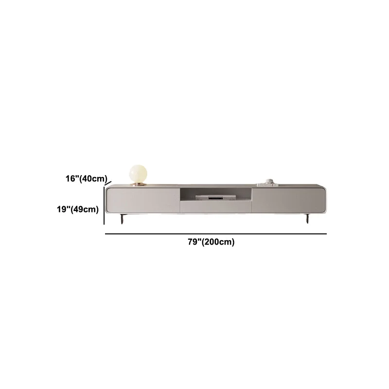 Mesa consola/medios de madera de imitación de 16" D, soporte blanco para TV con cajón deslizante Clearhalo