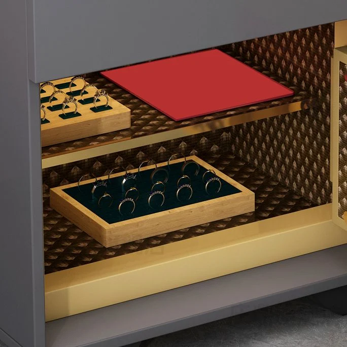 Mesa decorativa contemporánea Mesita de noche Cama de vidrio Mesita de noche para dormitorio Caqui Clearhalo