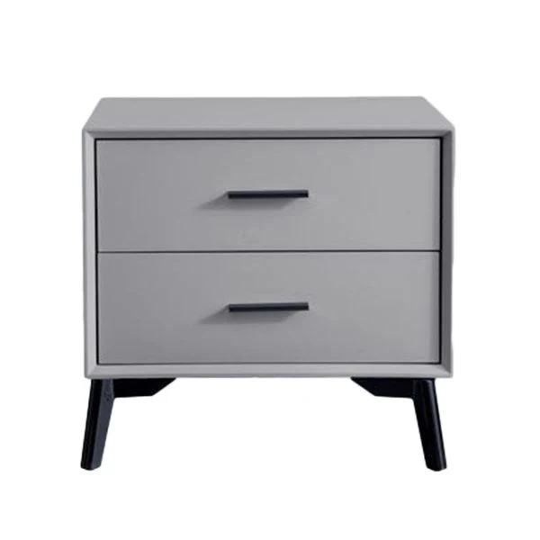 Mesa decorativa contemporánea Mesita de noche con 2 cajones para el hogar Blanco Clearhalo
