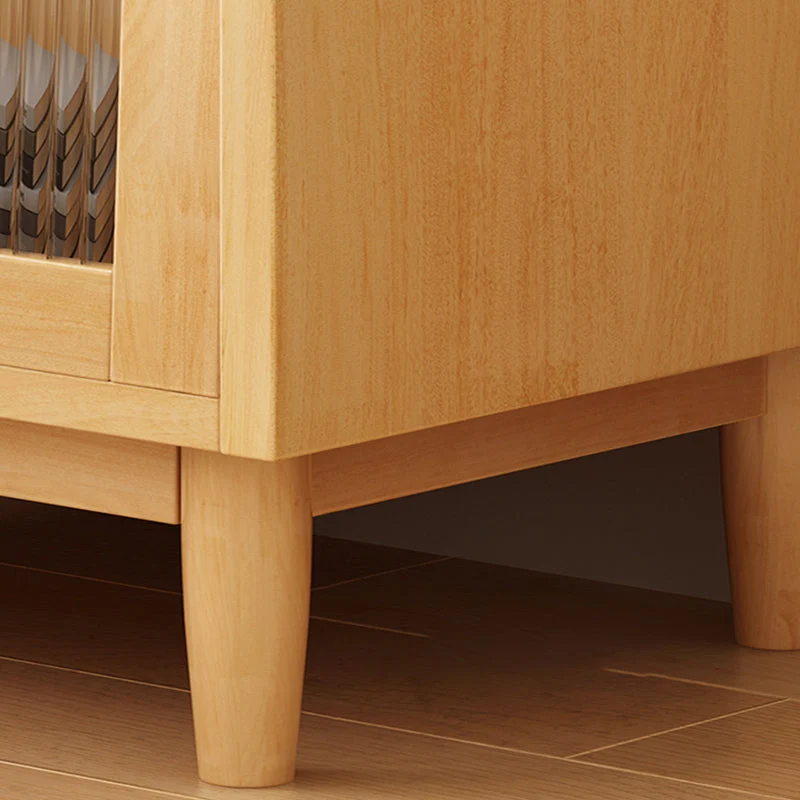 Mesa decorativa contemporánea Mesita de noche con almacenamiento abierto Naturales Clearhalo