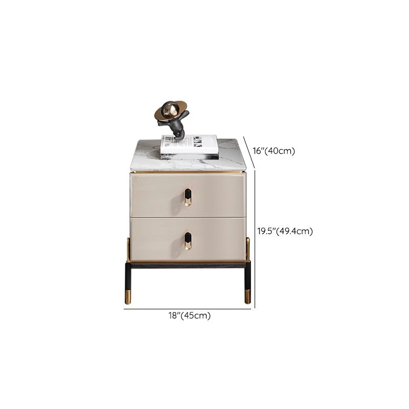 Mesa decorativa contemporánea Mesita de noche Mesa de noche de piedra para dormitorio Clearhalo