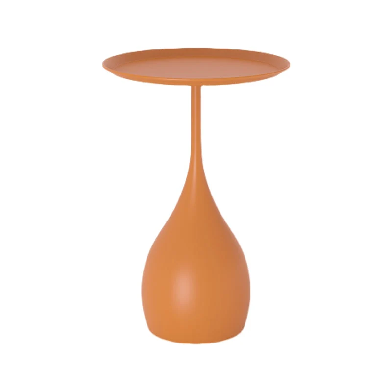 Mesa decorativa contemporánea Mesita de noche Mesa de noche de metal para dormitorio Naranja Clearhalo