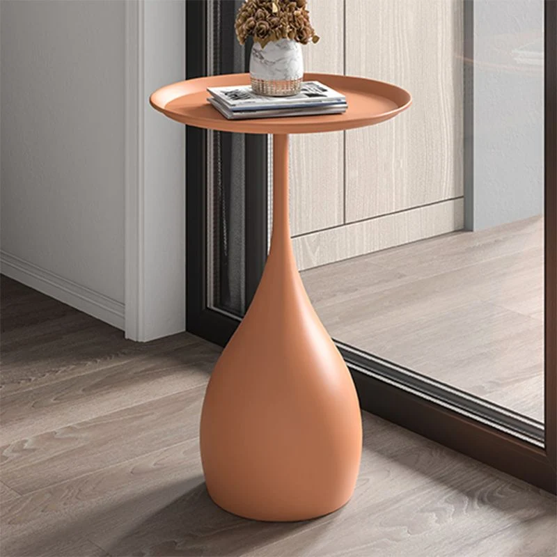 Mesa decorativa contemporánea Mesita de noche Mesa de noche de metal para dormitorio Naranja Clearhalo