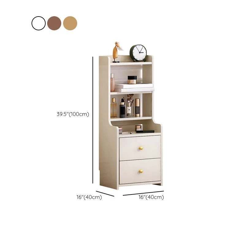 Mesa decorativa contemporánea Mesita de noche Mesa de noche de madera maciza para dormitorio Naturales Clearhalo