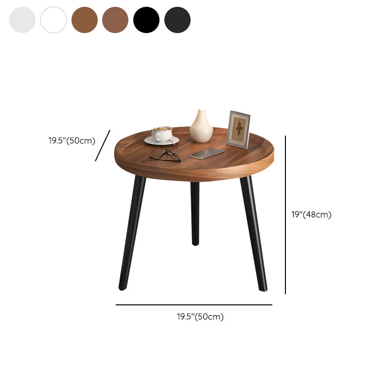 Mesa decorativa contemporánea Mesita de noche Mesa de noche con almacenamiento abierto y acabado antiguo Negro Clearhalo