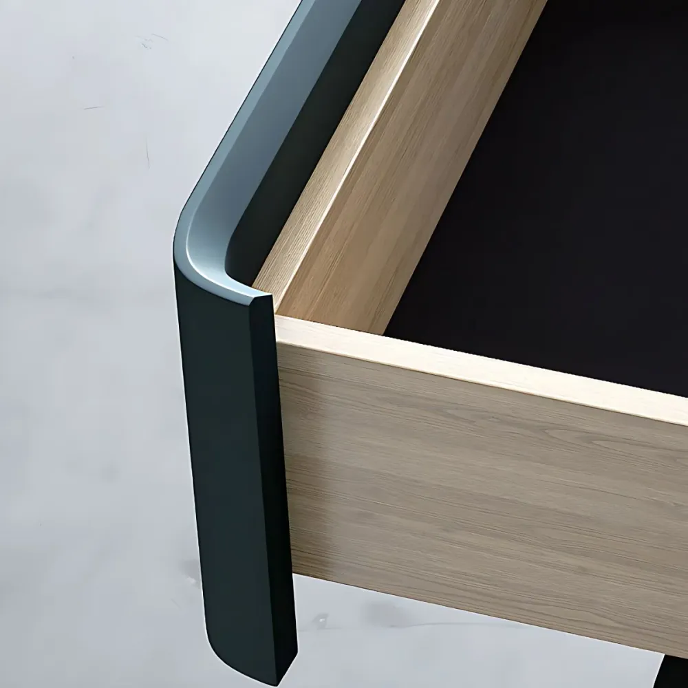Mesa decorativa de estilo moderno, mesita de noche de madera, mesita de noche para dormitorio Gris Clearhalo