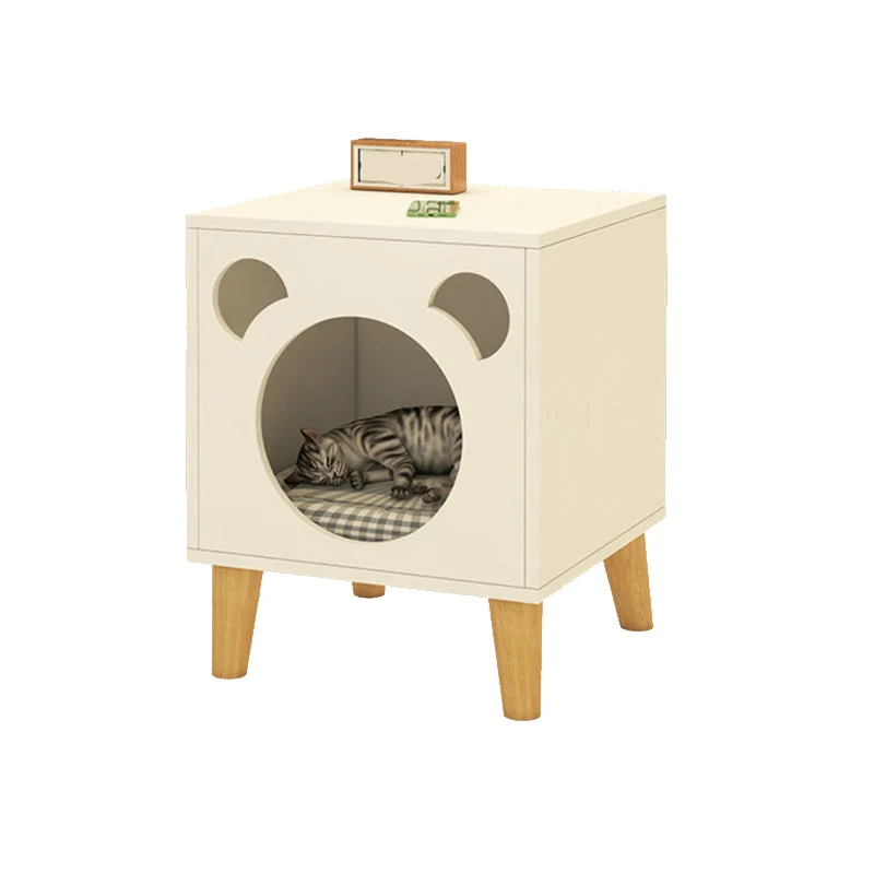 Mesa decorativa de madera artificial Mesita de noche Almacenamiento moderno Mesita de noche Patas Madera Clearhalo
