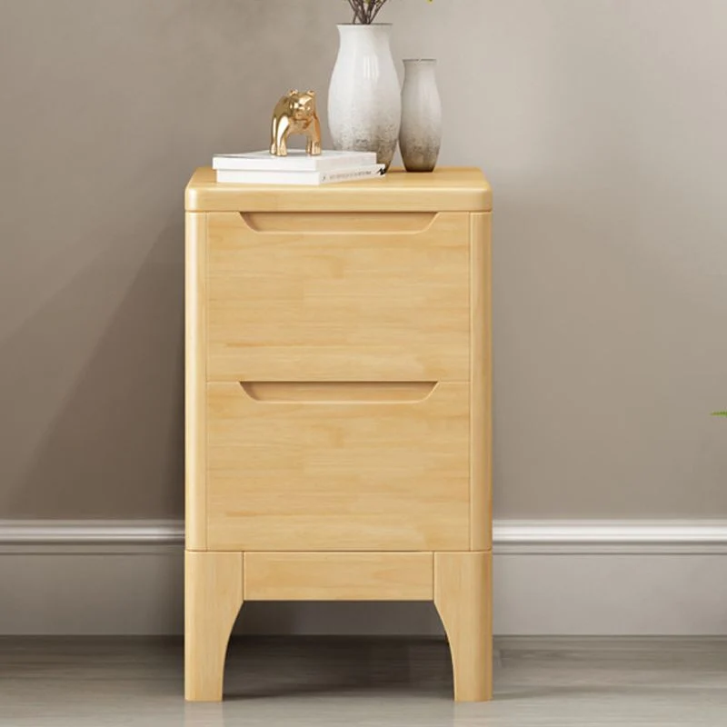 Mesa decorativa de madera maciza Mesita de noche Mesa de noche contemporánea con cajones Clearhalo