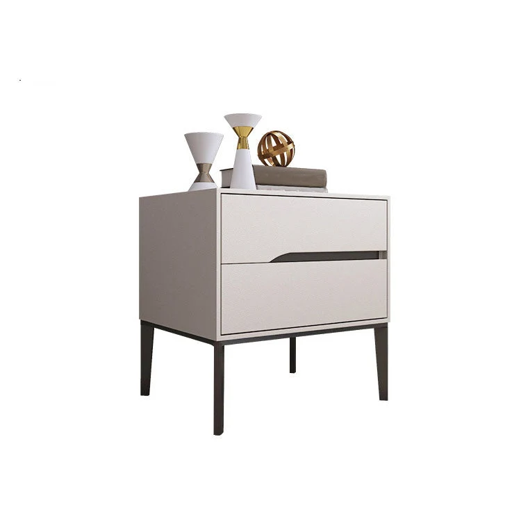 Mesa decorativa de madera Mesita de noche moderna con cajones Gris Clearhalo