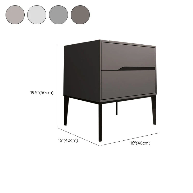Mesa decorativa de madera Mesita de noche moderna con cajones Gris Clearhalo