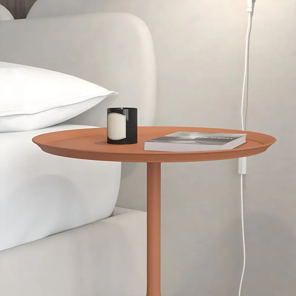 Mesa decorativa de metal Mesita de noche Mesita de noche contemporánea para dormitorio Negro Clearhalo