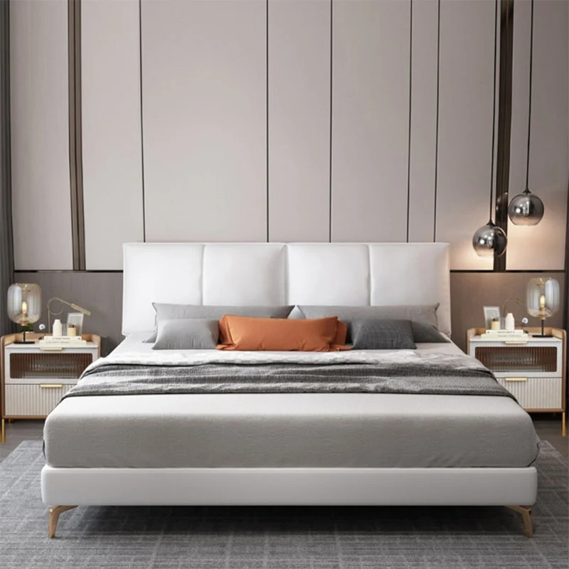 Mesa decorativa moderna Mesita de noche Cajón de piedra Mesita de noche con patas Blanco Clearhalo