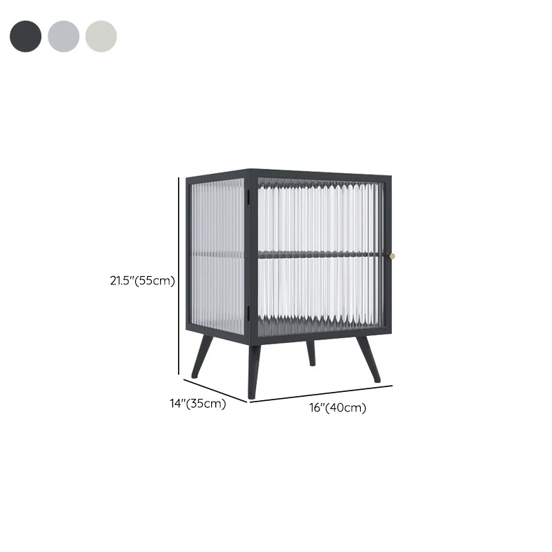 Mesa decorativa moderna Mesita de noche Cama de metal Mesita de noche para dormitorio Blanco Clearhalo