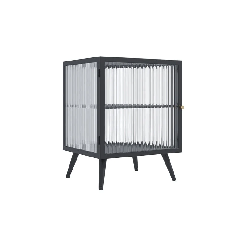 Mesa decorativa moderna Mesita de noche Cama de metal Mesita de noche para dormitorio Blanco Clearhalo
