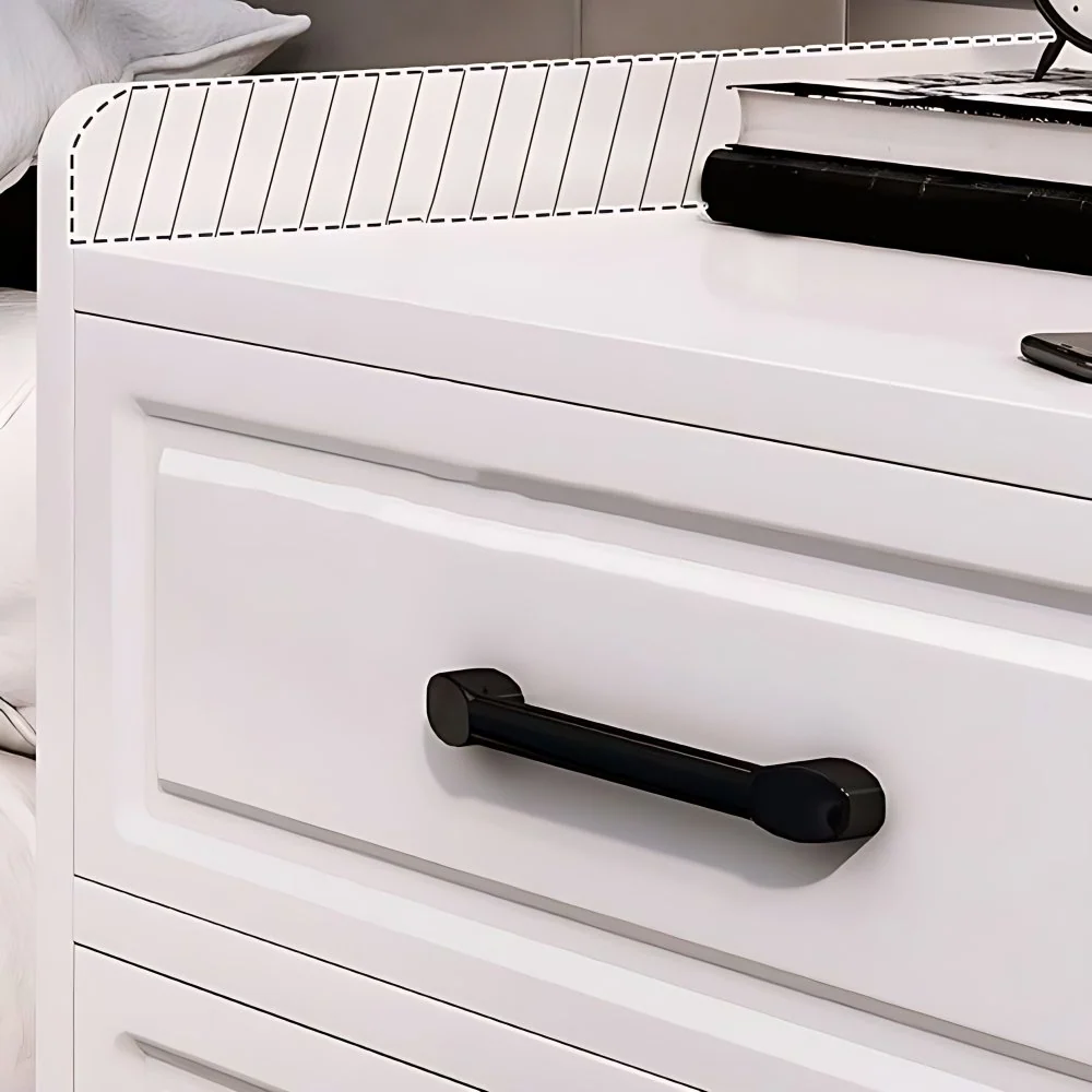 Mesa decorativa moderna, mesita de noche con cajón, mesa de noche para el hogar Blanco Clearhalo