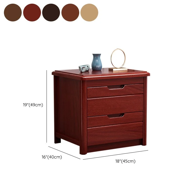 Mesa decorativa moderna Mesita de noche con acabado antiguo y cajones Madera Clearhalo
