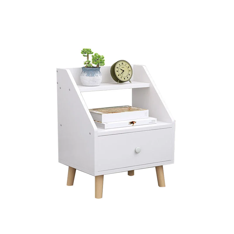 Mesa decorativa moderna Mesita de noche con acabado antiguo y patas Nogal Clearhalo