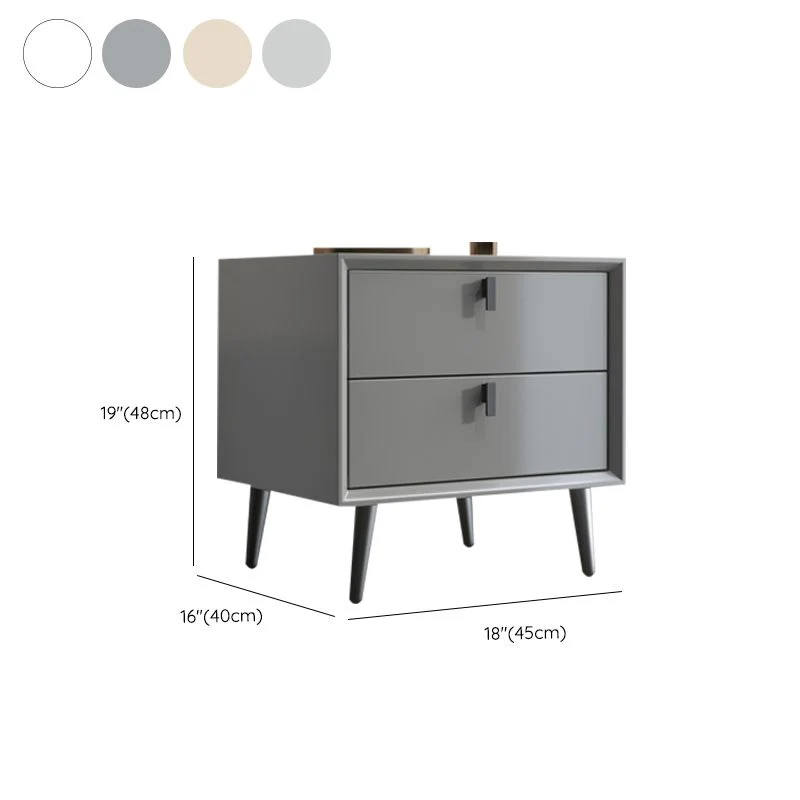 Mesa decorativa moderna Mesita de noche Mesita de noche de madera con cajones Gris Clearhalo