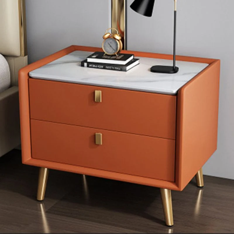 Mesa de noche con 2 cajones de 19,69 pulgadas de alto, mesa decorativa de madera maciza, mesita de noche Azul Clearhalo