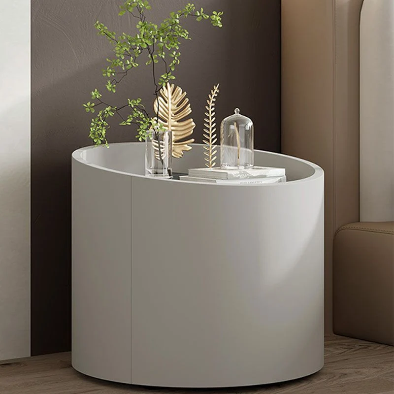 Mesa de noche contemporánea de madera maciza, mesita de noche con 1 cajón para dormitorio Blanco Clearhalo