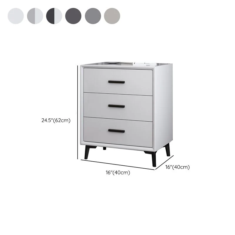 Mesa de noche contemporánea Mesita de noche con acabado antiguo y patas Caqui Clearhalo