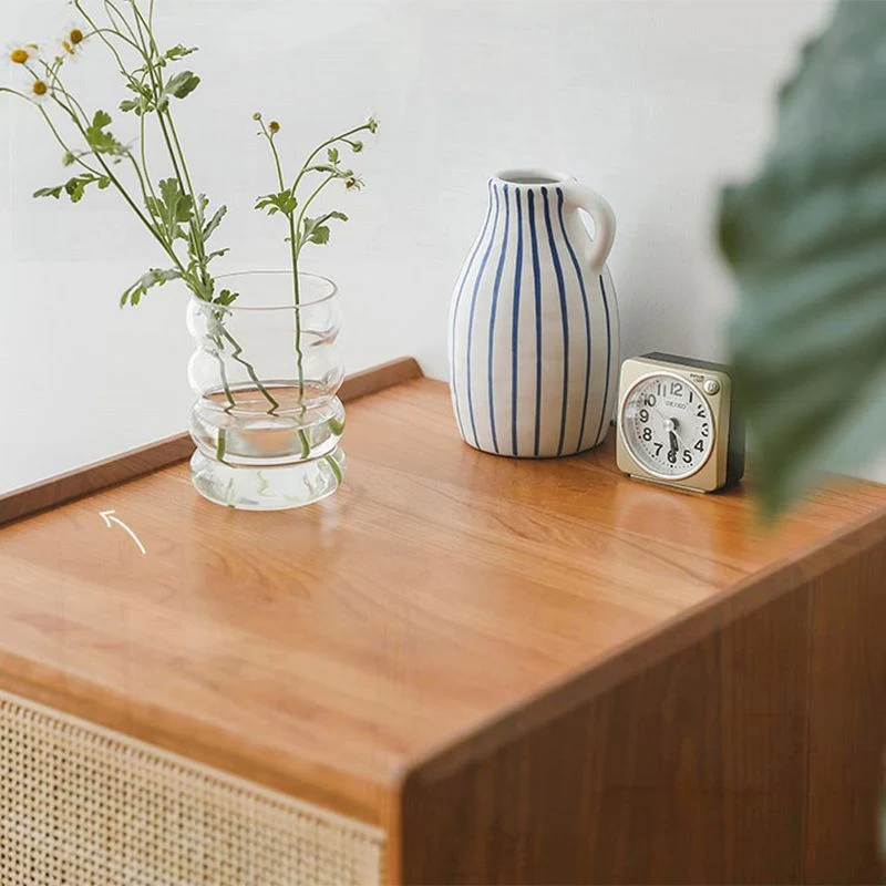 Mesa de noche contemporánea Mesita de noche de madera maciza para dormitorio Cereza Clearhalo