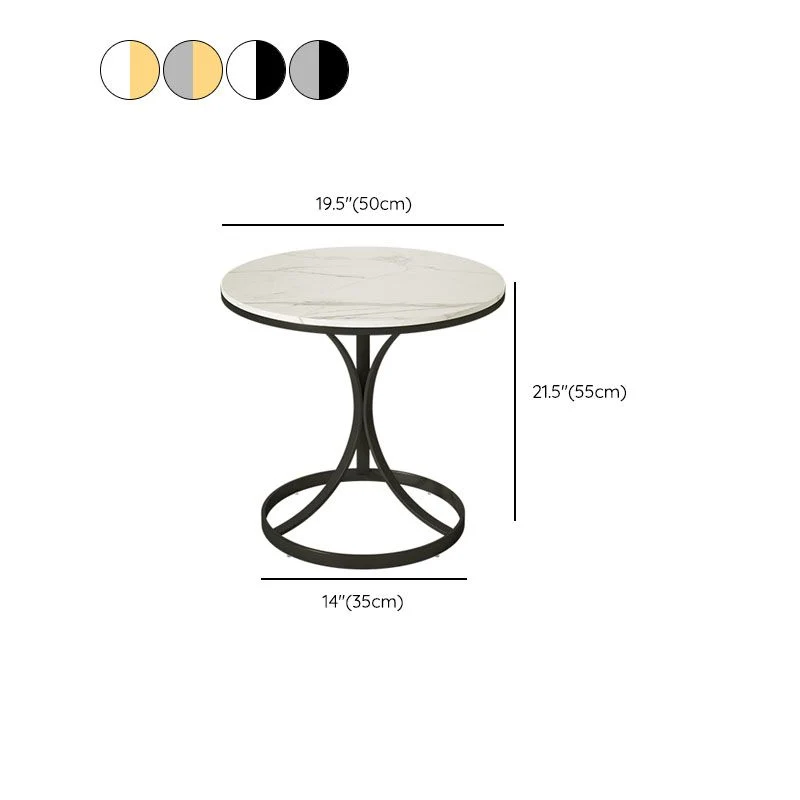 Mesa de noche Glam, mesa decorativa de piedra, mesita de noche con estantes para dormitorio Negro Clearhalo