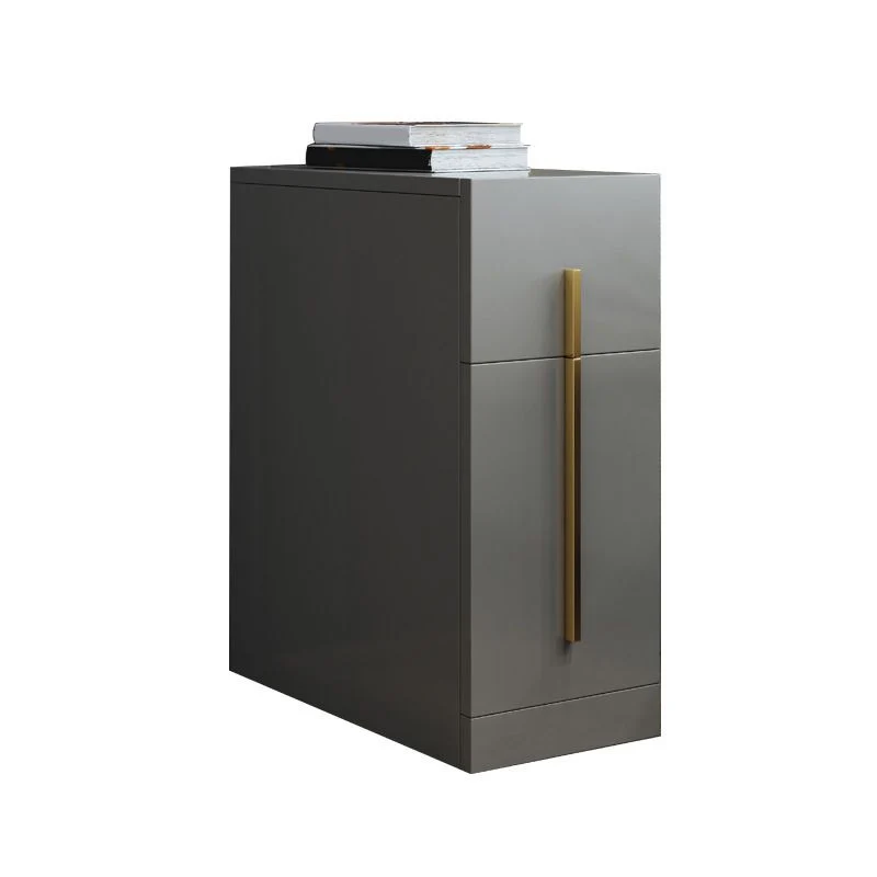 Mesa de noche de madera maciza con 2 cajones de 18,9" de altura Mesita de noche decorativa Gris Clearhalo
