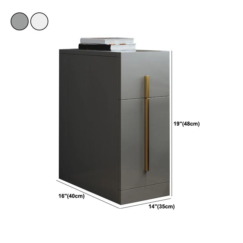 Mesa de noche de madera maciza con 2 cajones de 18,9" de altura Mesita de noche decorativa Gris Clearhalo