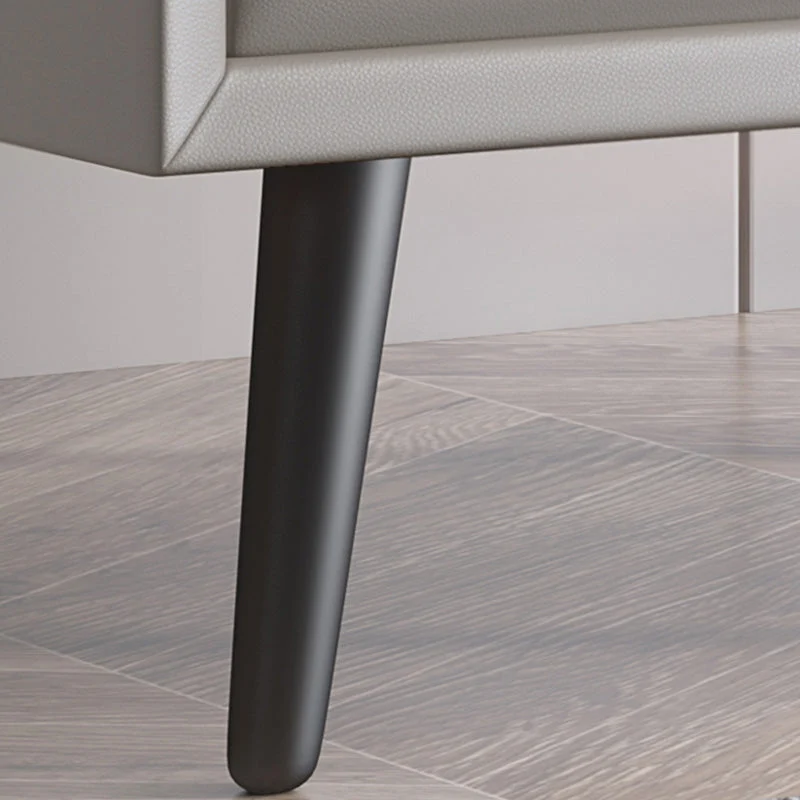 Mesa de noche moderna Mesa decorativa de cuero Mesita de noche con cajones Gris Clearhalo