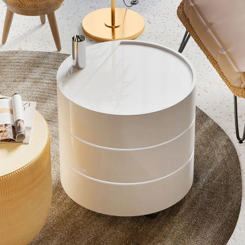 Mesita de noche acrílica moderna, mesa decorativa de almacenamiento de varios niveles, mesita de noche para sala de estar...