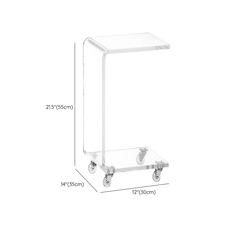 Mesita de noche de acrílico Mesita de noche minimalista de estilo moderno con poleas Clearhalo