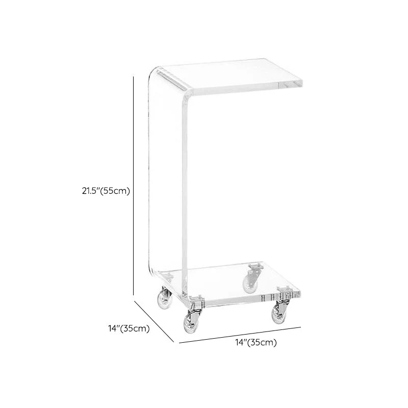 Mesita de noche de acrílico Mesita de noche minimalista de estilo moderno con poleas Clearhalo