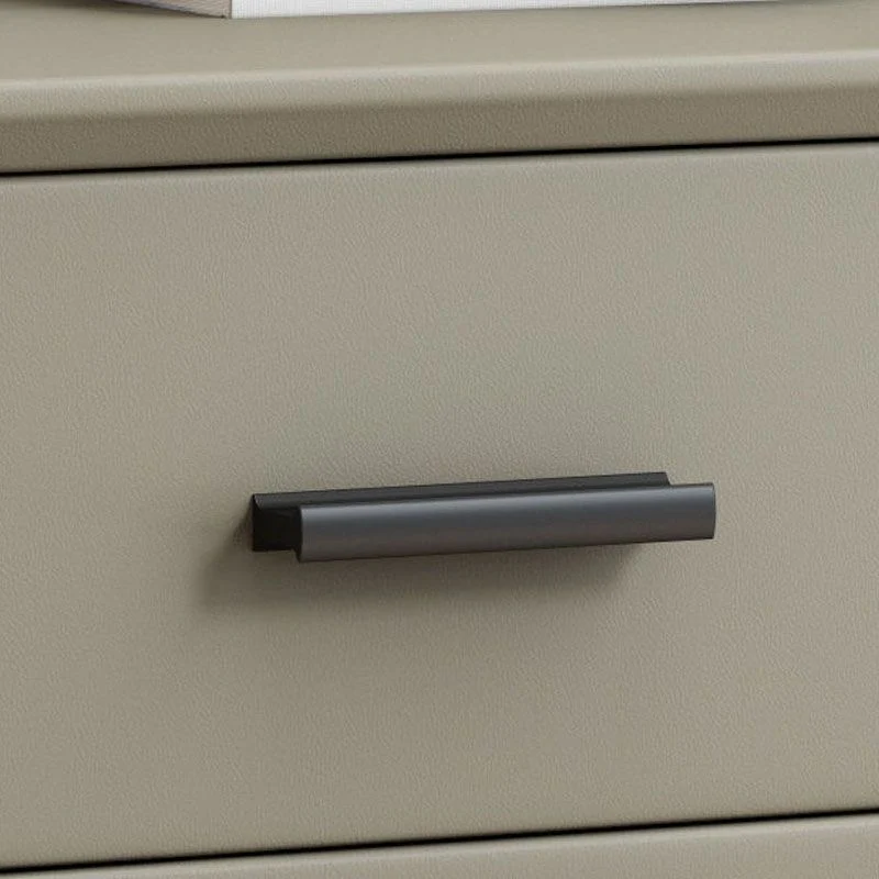 Mesita de noche de almacenamiento modernista con 2 cajones, mesita de noche para dormitorio Gris Clearhalo