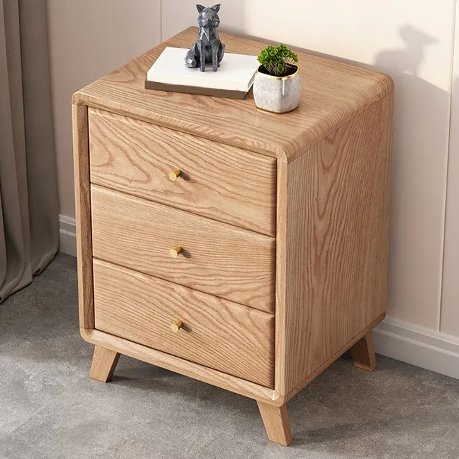 Mesita de noche de almacenamiento modernista, mesita de noche de madera con 2/3 cajones para dormitorio Clearhalo
