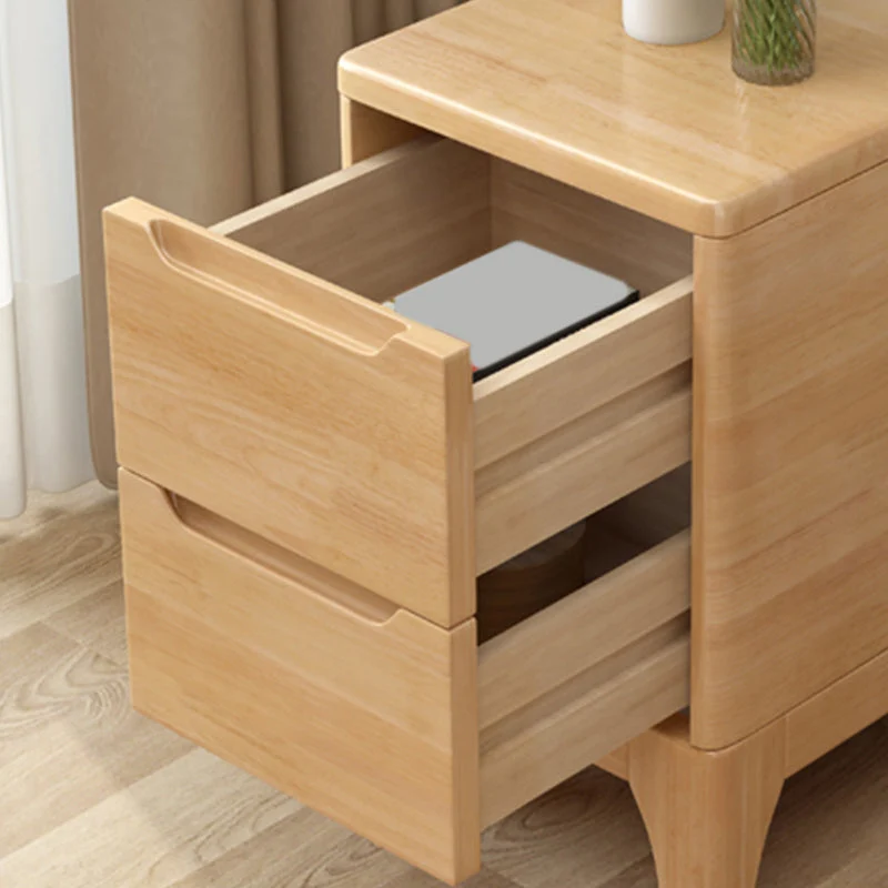 Mesita de noche de 2 cajones con patas Mesita de noche decorativa de madera de 20" de alto Marron Clearhalo