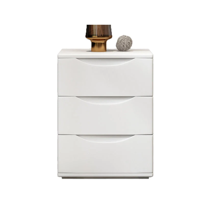 Mesita de noche con acabado antiguo, mesa decorativa contemporánea con 3 cajones Naturales Clearhalo