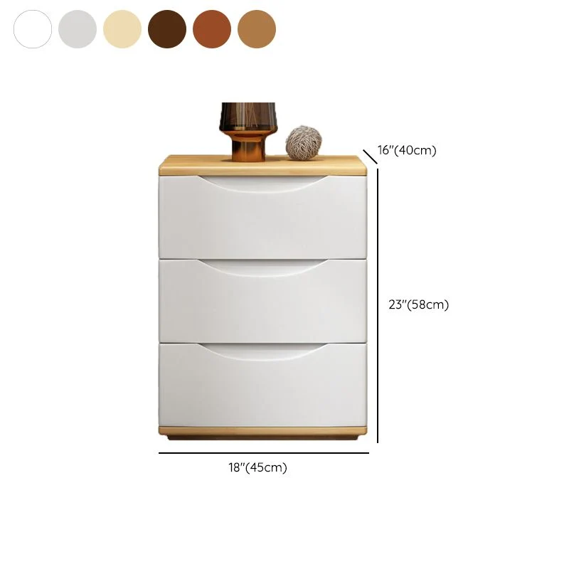 Mesita de noche con acabado antiguo, mesa decorativa contemporánea con 3 cajones Naturales Clearhalo